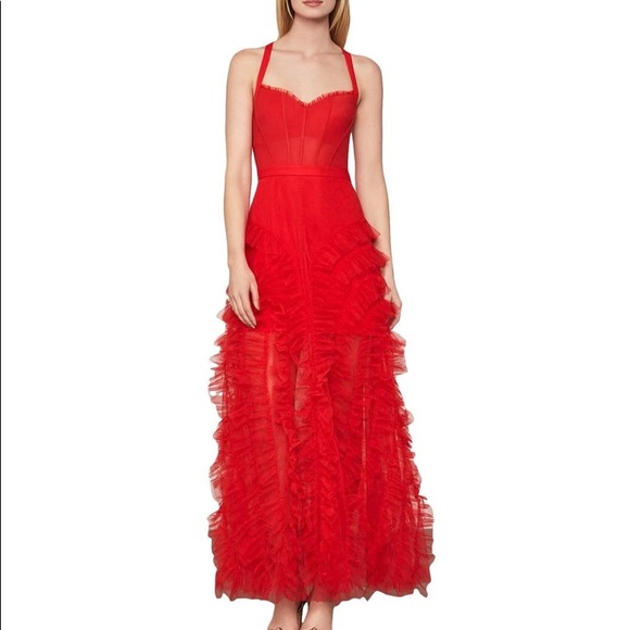 bcbg red gown